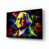 Benjamin Franklin Glass Wall Art || Designer Collection.